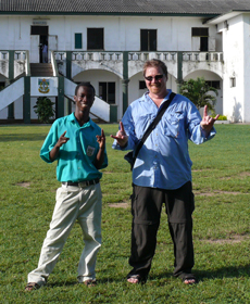 Student and sponsor meeting at school in Ghana. 