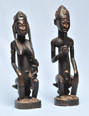 West African Vintage Bronze Benin Leopard Figures, Pair – Ananse
