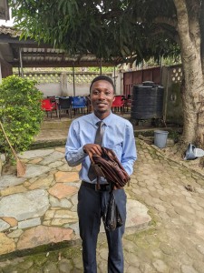 Eric Mensah shows me around the village.