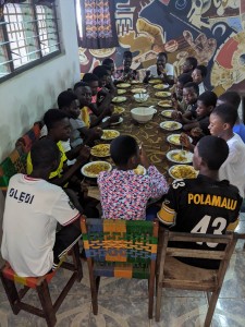 Three hot meals a day feeds bodies and community, thanks to Sarah.